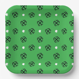 Lucky Hearts Kleeblatt Paper Plate Pappteller