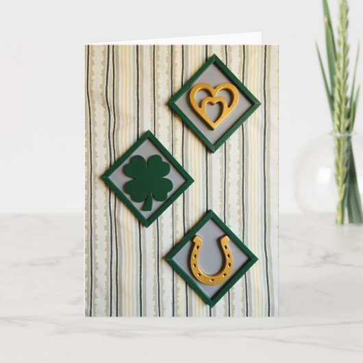 Lucky Hearts Shamrock Art Card Karte (Vorderseite)