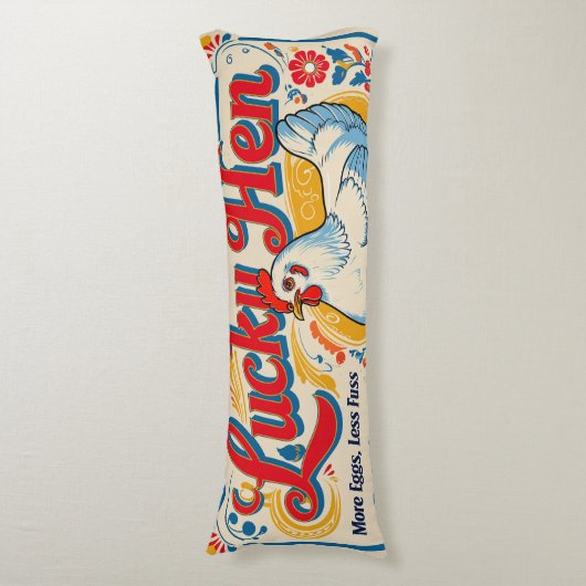 Lucky Hen Retro Fütterte Sack Design Seitenschläferkissen (Vorderseite Vertikal)