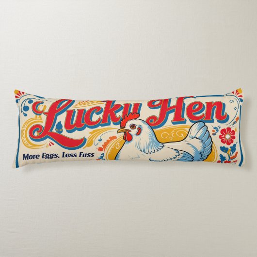 Lucky Hen Retro Fütterte Sack Design Seitenschläferkissen (Vorderseite)