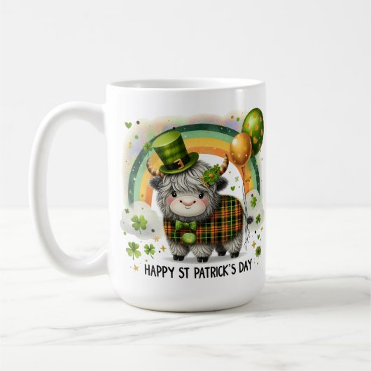Lucky Highland Cow- St. Patrick’s Day Kaffeetasse (Links)