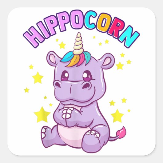 Lucky Hippo Sticker - Niedliche Geschenkidee (Vorderseite)