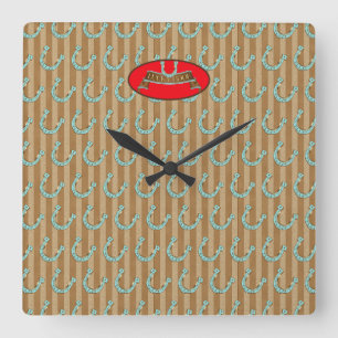Lucky Hoof - Wall Clock Quadratische Wanduhr