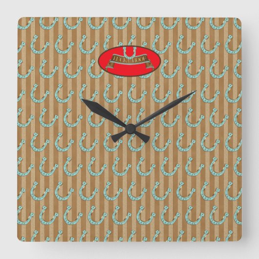 Lucky Hoof - Wall Clock Quadratische Wanduhr (Vorderseite)