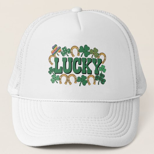 Lucky Horseshoe and shamrocks Truckerkappe (Vorderseite)