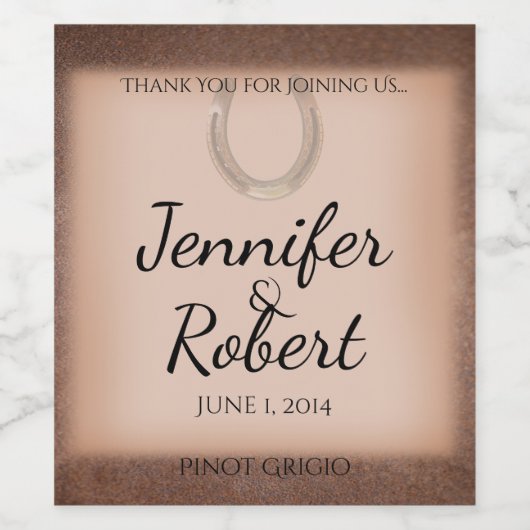 Lucky Horseshoe auf dem Etikett für Braunleder (Einzelnes Label)