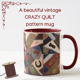 Lucky Horseshoe Colorful Patchwork Crazy Quilt Tas Tasse