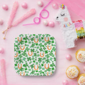 Lucky Horseshoe Four Leaf Clover St Patrick's Day Pappteller (Party)