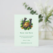 Lucky Horseshoe & Gold Coins St. Patrick's Day Ankündigungspostkarte (Stehend Vorderseite)