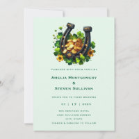 Lucky Horseshoe Gold Coins und Clover Wedding