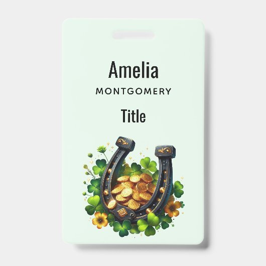 Lucky Horseshoe Goldmünzen und Klee Ausweis (Vorderseite)