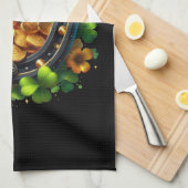 Lucky Horseshoe Goldmünzen und Klee Geschirrtuch (Viertel Falte)