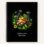 Lucky Horseshoe Goldmünzen und Klee Notizblock (Vorderseite)