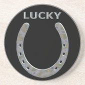 Lucky Horseshoe in Silver Getränkeuntersetzer (Vorne)