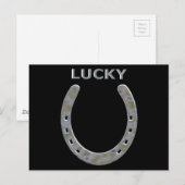 Lucky Horseshoe in Silver Postkarte (Vorne/Hinten)