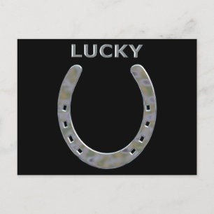 Lucky Horseshoe in Silver Postkarte