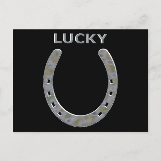 Lucky Horseshoe in Silver Postkarte (Vorderseite)