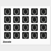 Lucky Horseshoe in Silver Quadratischer Aufkleber (Blatt)