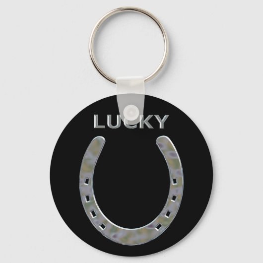 Lucky Horseshoe in Silver Schlüsselanhänger (Vorderseite)