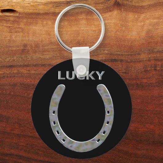 Lucky Horseshoe in Silver Schlüsselanhänger (Vorderseite)