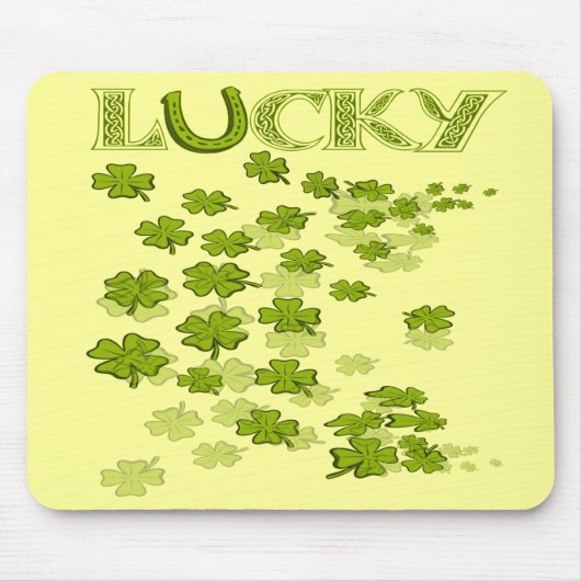 Lucky HorseShoe Kleeblatts Mousepad (Vorne)