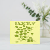 Lucky HorseShoe Kleeblatts Postkarte (Stehend Vorderseite)