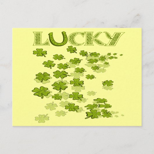 Lucky HorseShoe Kleeblatts Postkarte (Vorderseite)