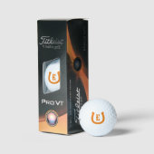 Lucky Horseshoe Logo Custom Monogram Titleist Golfball (Verpackung)