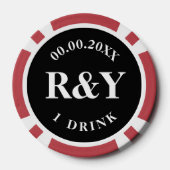 Lucky Horseshoe Logo Las Vegas Hochzeit Poker Chip (Rückseite)