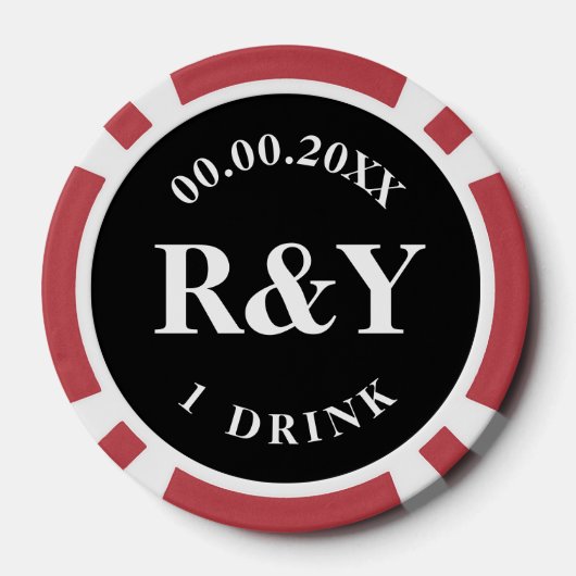 Lucky Horseshoe Logo Las Vegas Hochzeit Poker Chip (Rückseite)