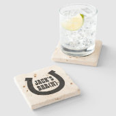 Lucky Horseshoe Logo trinken Untersetzer für Bar(n (Seitenansicht)