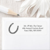 Lucky Horseshoe Rücksendeadresse Aufkleber (Insitu)