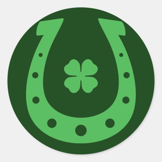 Lucky Horseshoe Runder Aufkleber (Vorderseite)