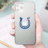 Lucky Horseshoe Socials Custom Cut Vinyl Sticker (Telefon)