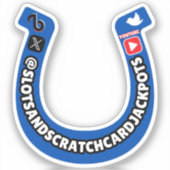 Lucky Horseshoe Socials Custom Cut Vinyl Sticker (Vorderseite)