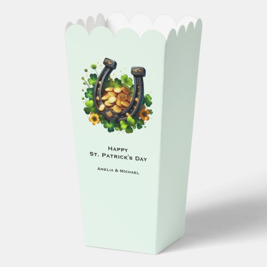 Lucky Horseshoe und Gold Coins St. Patrick's Day Geschenkschachtel (Vorderseite)