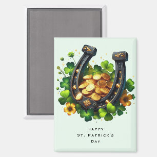 Lucky Horseshoe und Gold Coins St. Patrick's Day Magnet