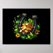Lucky Horseshoe und Gold Coins St. Patrick's Day Poster (Vorne)