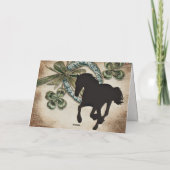 Lucky Horseshoe und Horse St. Patrick's Day Karte (Rückseite)