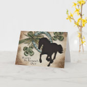 Lucky Horseshoe und Horse St. Patrick's Day Karte (Gelbe Blume)