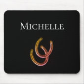 Lucky Horseshoe Western Black Personalisiert Mousepad (Vorne)