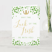 Lucky Horseshoes & Irish Clover St. Patrick's Day Karte (Vorderseite)