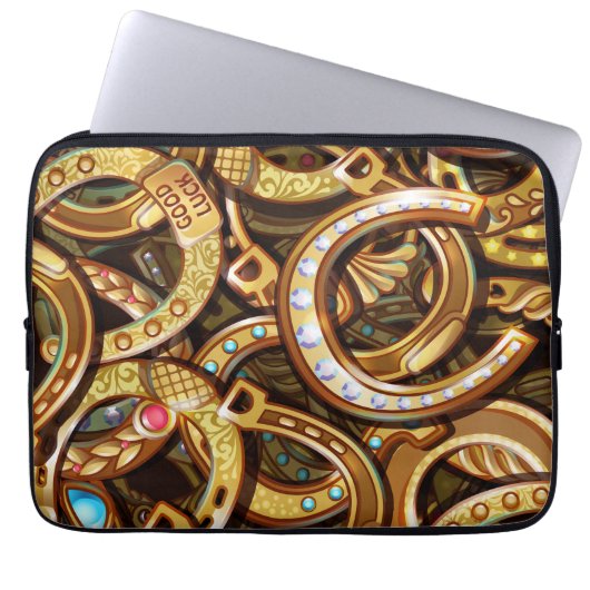 Lucky Horseshoes Laptopschutzhülle (Vorderseite)