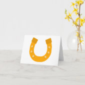 Lucky Horseshoes (Pferdeschuhe) PERSONALISIERT Karte (Gelbe Blume)