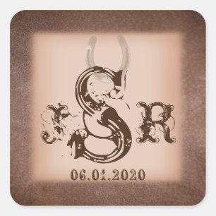 Lucky Horseshos auf der Brown Monogram Aufkleber