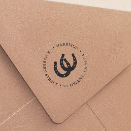 Lucky Horseshows Runde Rücksendeadresse Permastempel