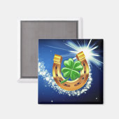 Lucky Hufeisen 4 Blatt Klee Sternenschießen Magnet (Vorderseite/Rückseite)