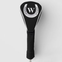 Lucky Hufeisen-Monogramm Schwarzer Golfschlägerbez