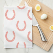 Lucky Hufeisen rosa Muster Küchentuch (Viertel Falte)