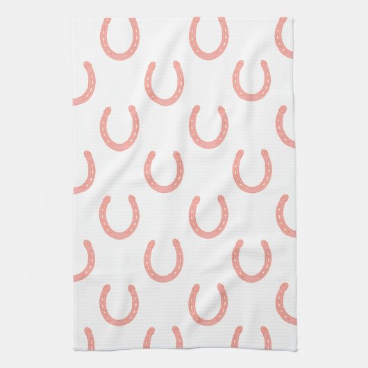 Lucky Hufeisen rosa Muster Küchentuch (Vertikal)